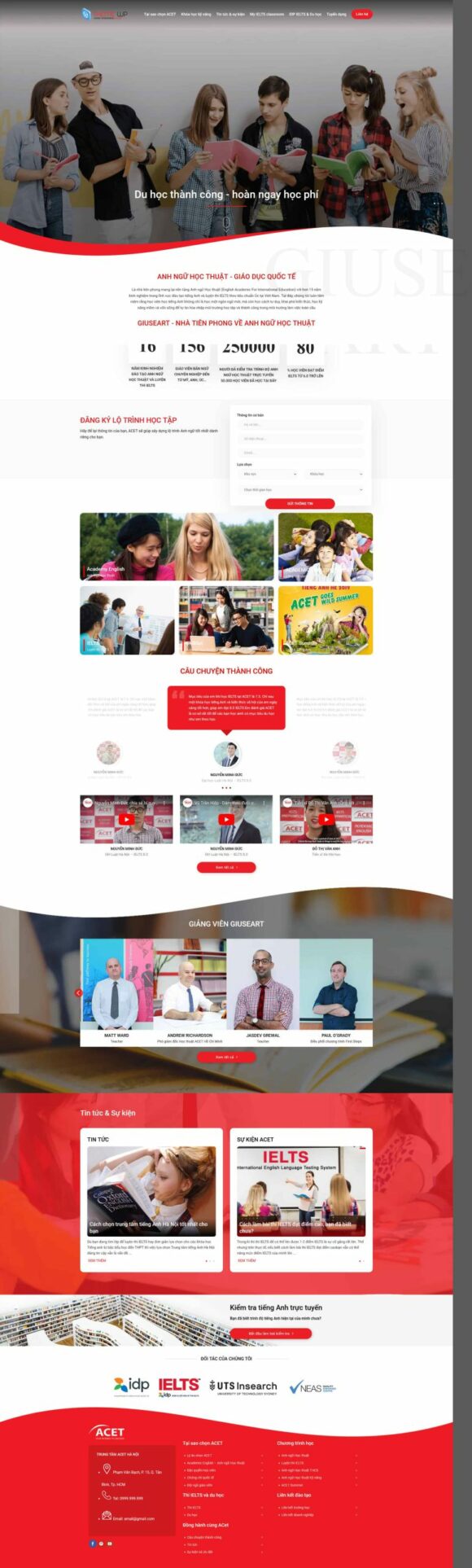 Thiết kế Website Du Học. Theme Wordpress Trung Tâm Anh Ngữ