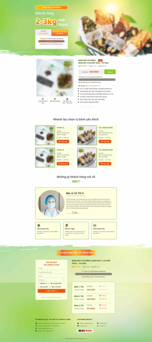 Thiết kế Website - Theme Wordpress Landing Page Thực Phẩm Giảm Cân