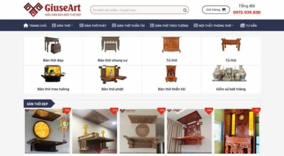 Thiết kế Website Bán Bàn Thờ. Theme Wordpress Nội Thất Bán Bàn Thờ 1