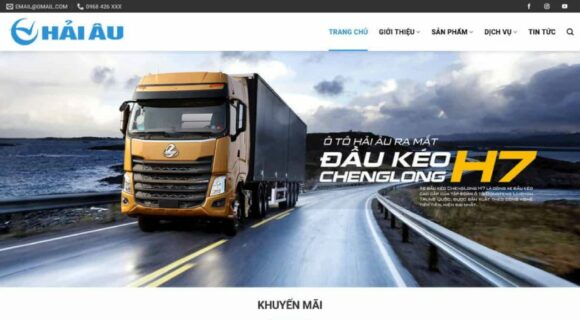 Thiết kế Website Bán Xe Ô Tô Đầu Kéo. Theme Wordpress Bán Hàng Bán Ô Tô Theme Hot