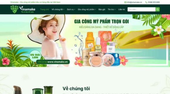 Thiết kế Website Dịch Vụ. Theme Wordpress Gia Công Mỹ Phẩm 1