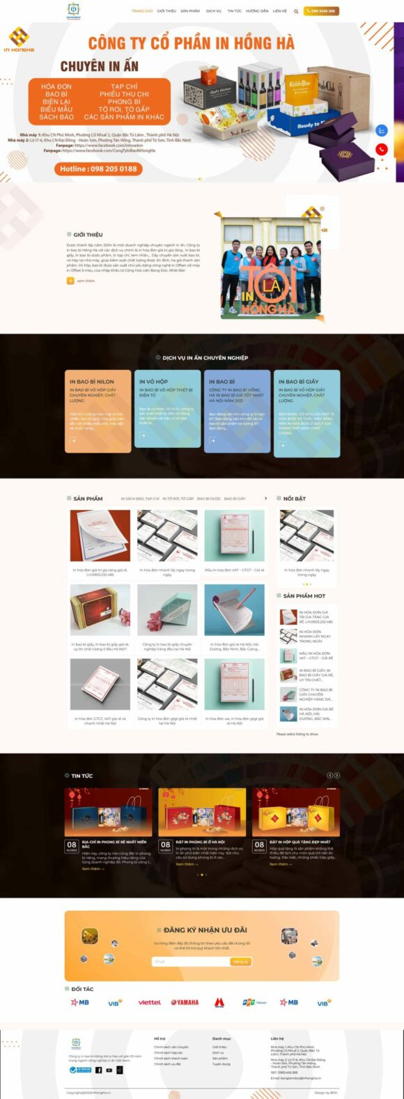 Thiết kế Website - Theme Wordpress Dịch Vụ In Ấn Bao Bì