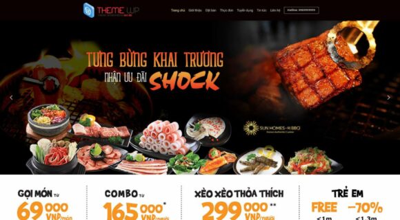 Thiết kế Website - Theme Wordpress Ẩm Thực Quán BBQ Nướng