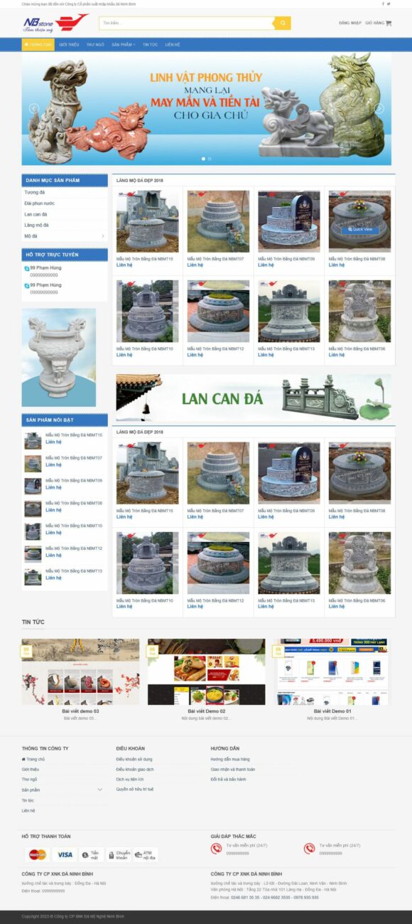 Thiết kế Website Bán Hàng, Xây Dựng. Theme Wordpress Bán Hàng Bia Đá Lăng Mộ