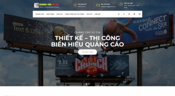 Thiết kế Website Biển Hiệu Quảng Cáo. Theme Wordpress Cơ Khí Dịch Vụ In Ấn 2