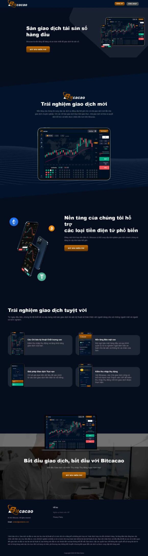 Thiết kế Website - Theme Wordpress Dịch Vụ Sàn Giao Dịch Tiền Ảo.