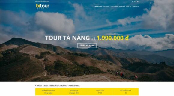 웹사이트 디자인 - Bi Tour 4를 위한 여행 워드프레스 테마.