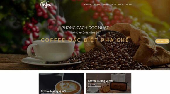 Website Design for Selling Coffee. WordPress Theme for Agricultural Business and Food 1