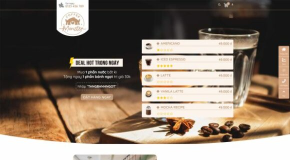 Thiết kế Website Bán Hàng. Theme Wordpress Quán Cafe Trà Sữa Bán Hàng