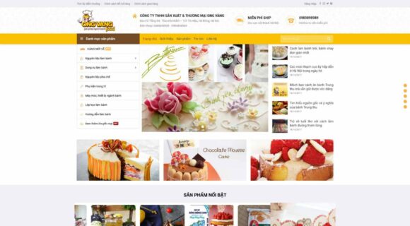 Theme Thực Phẩm - Thiết kế Website Bán Nguyên Liệu Làm Bánh Đẹp