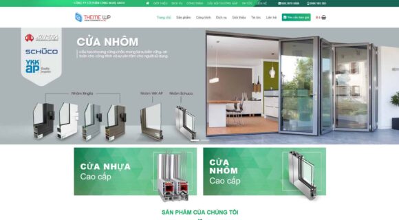 Thiết kế Website Bán Hàng. Theme Wordpress Cửa Nhôm Kính Cửa Lùa 1