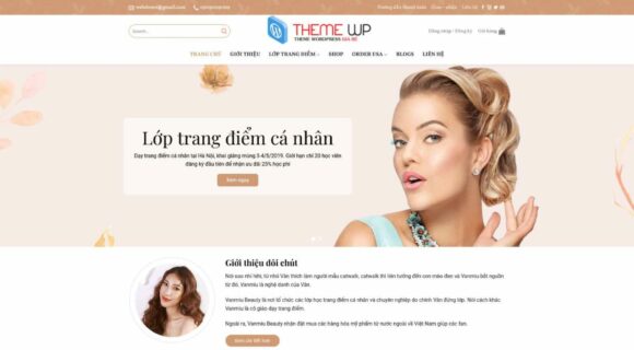 Design Makeup Training Website. Wordpress Theme Cosmetics, Spa Beauty Hot Theme