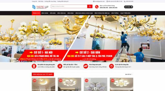 Desain situs web penjualan lampu gantung. WordPress Tema Listrik dan Air Pasokan Jual Lampu Gantung Cantik 4