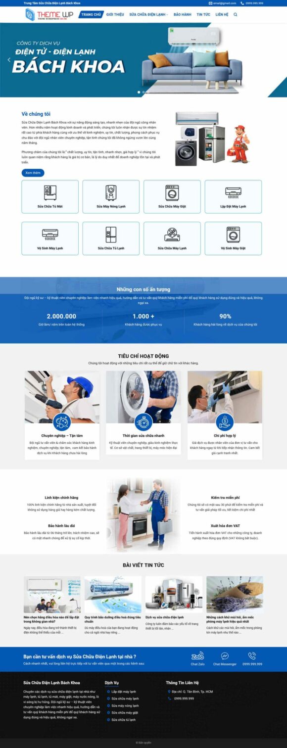 Thiết kế Website - Theme Wordpress Dịch Vụ, Điện Nước Điện Lạnh 4