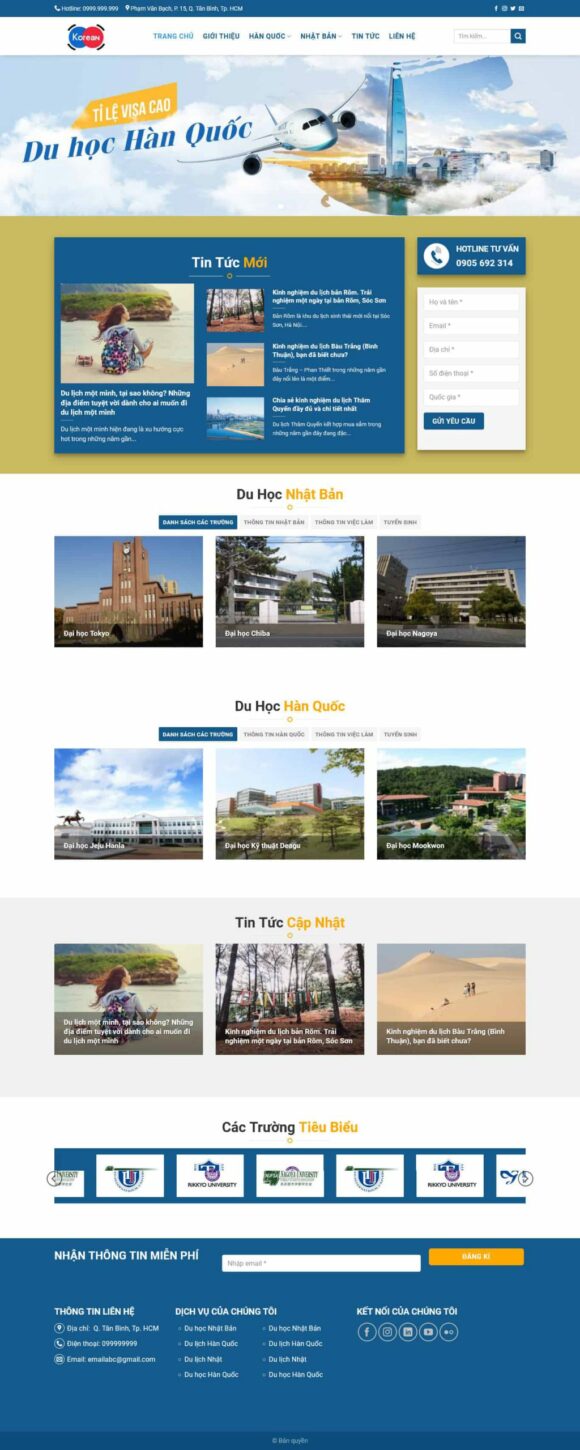 Thiết kế Website Du Học Hàn Quốc. Theme Wordpress Dịch Vụ Doanh Nghiệp Du Học 8
