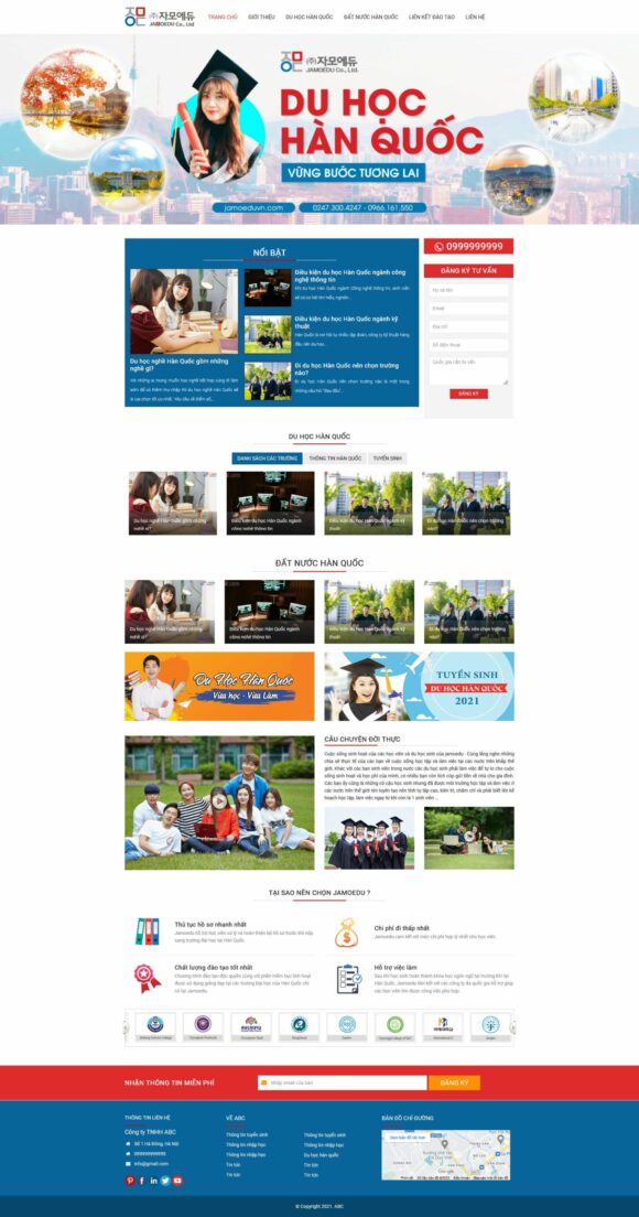 Thiết kế Website - Theme Wordpress Dịch Vụ Du Học Hàn Quốc 1.