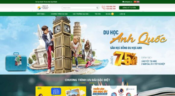 Thiết kế Website Du Học Quốc Tế. Theme Wordpress Du Học Hot Trường Học 4