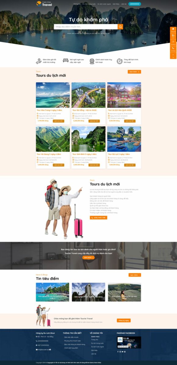 Thiết kế Website - Theme Wordpress Du Lịch 012 Premium