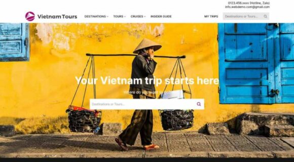 Thiết kế Website - Theme Wordpress Dịch Vụ Du Lịch 18 Danh Mục