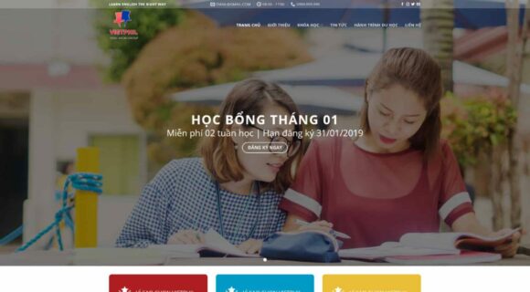 Thiết kế Website - Theme Wordpress Du Học 6 Danh Mục.