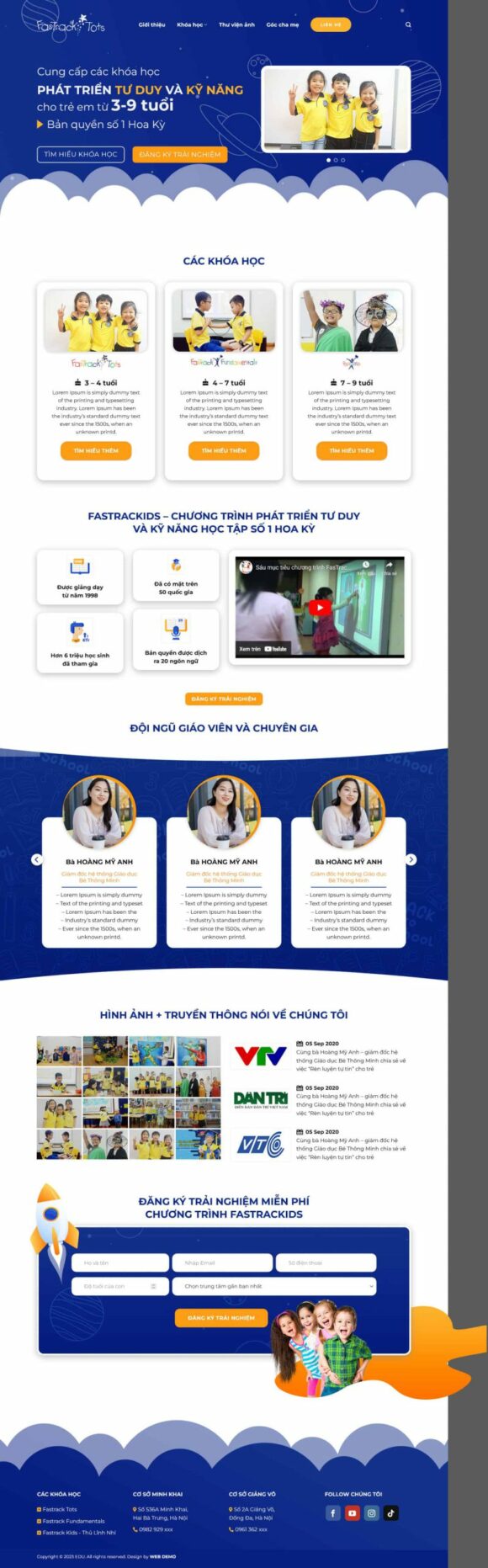 Thiết kế Website - Theme Wordpress Giáo Dục Du Học Edukid.