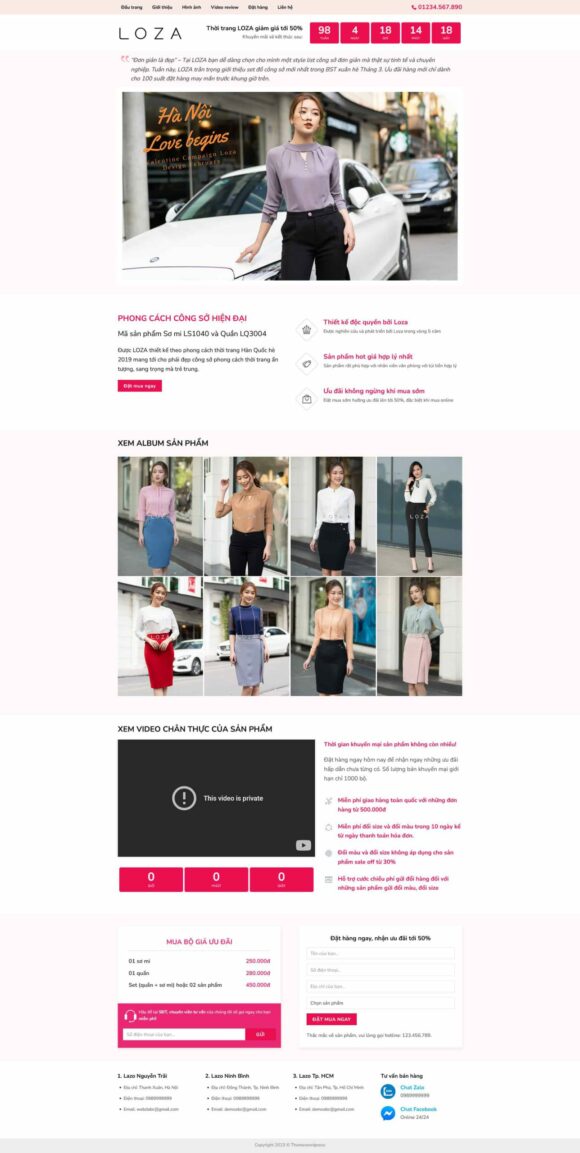 Thiết kế Website - Theme Wordpress Thời Trang Landing Page 05