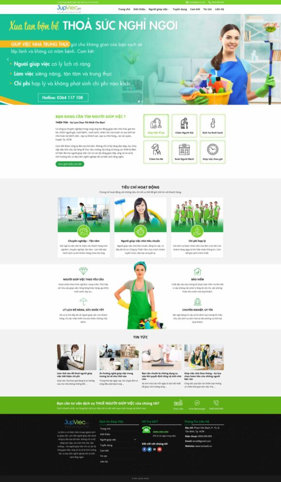 Thiết kế Website - Theme Wordpress Doanh Nghiệp Dịch Vụ Giúp Việc Nhà