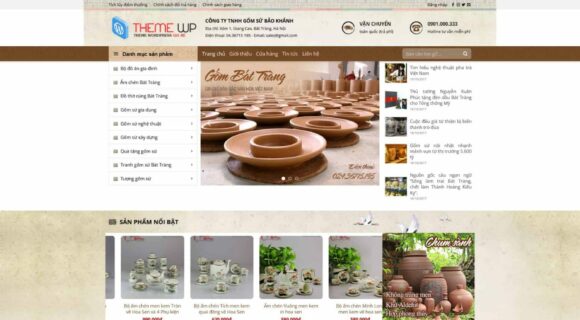 E-commerce Website Design. WordPress Theme for Ceramics Sales, Hot, and Construction.