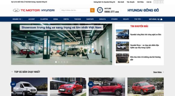 Thiết kế Website Bán Ô Tô. Theme Wordpress Ô Tô Bán Hyundai 2