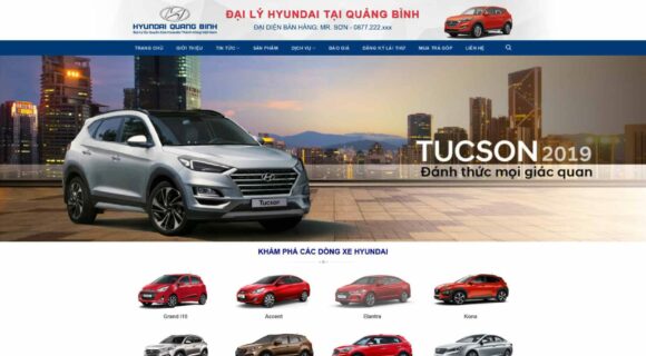 Thiết kế Website Bán Ô Tô. Theme Wordpress Ô Tô Bán Ô Tô Hyundai 3