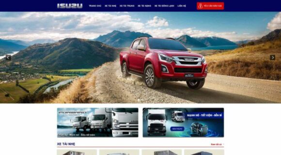 Thiết kế Website Bán Xe Tải. Theme Wordpress Ô Tô Bán Xe Tải Isuzu