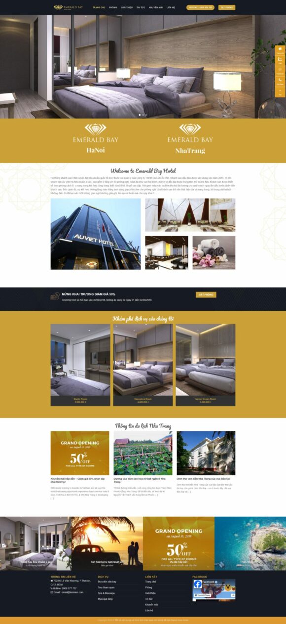 Thiết kế Website - Theme Wordpress Du Lịch Khách Sạn 2 Danh Mục Villa Khách Sạn