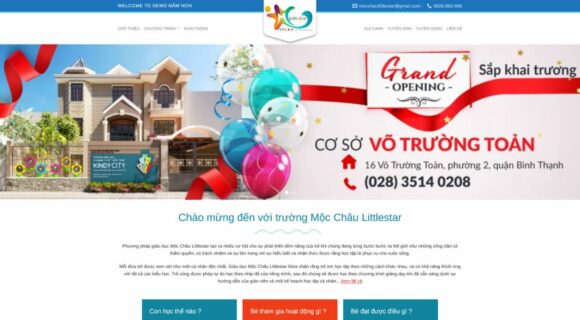 Thiết kế Website Du Học. Theme Wordpress Trường Mầm Non 2