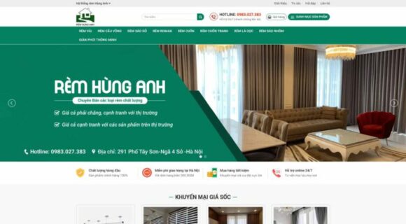 Thiết kế Website Bán Mành Rèm. Theme Wordpress Nội Thất Bán Mành Rèm 2