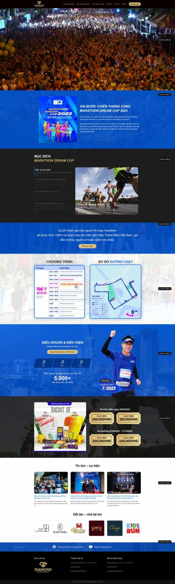 Thiết kế Website - Theme Wordpress Landing Page Giải Chạy Marathon 1