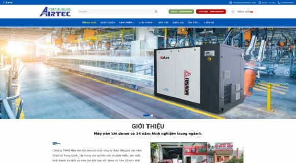 Thiết kế Website Cơ Khí Bán Máy Nén Khí Giá Rẻ Tại Ecomkey