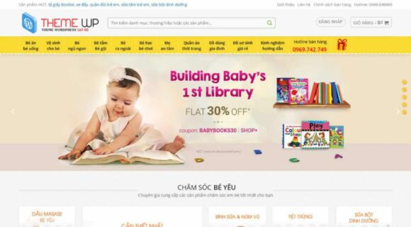 Desain Situs Web E-commerce Fashion. Tema WordPress untuk Penjualan Fashion Ibu dan Bayi.