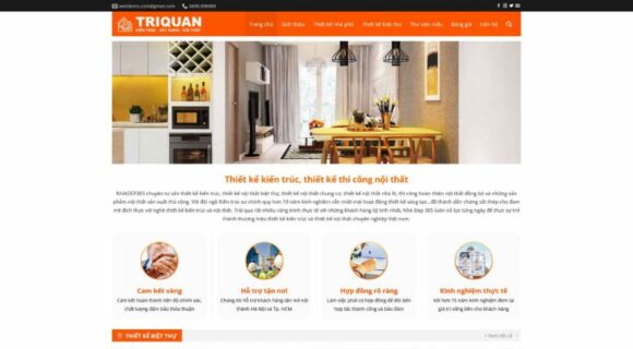 Desain Website - Tema WordPress Interior Konstruksi dengan 6 Kategori.