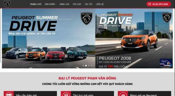 Thiết kế Website Bán Xe Peugeot. Theme Wordpress Ô Tô Bán Xe Peugeot