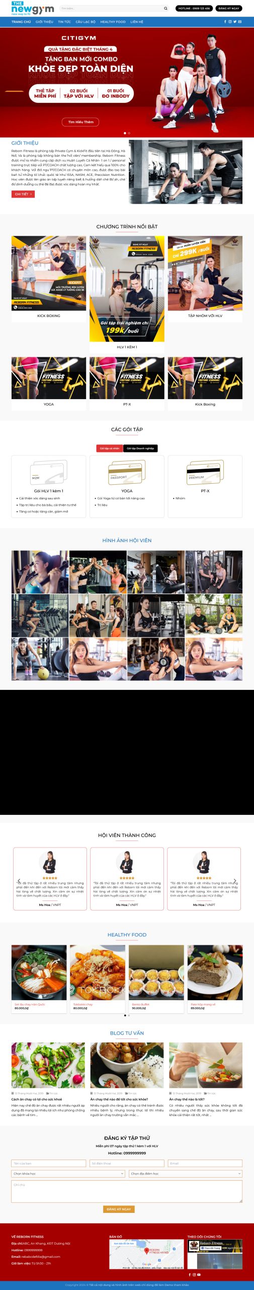 Thiết kế Website - Theme Wordpress Doanh Nghiệp Phòng Tập Gym Hot