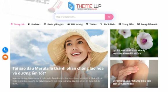 Thiết kế Website Tin tức. Theme Wordpress Chăm Sóc Sắc Đẹp