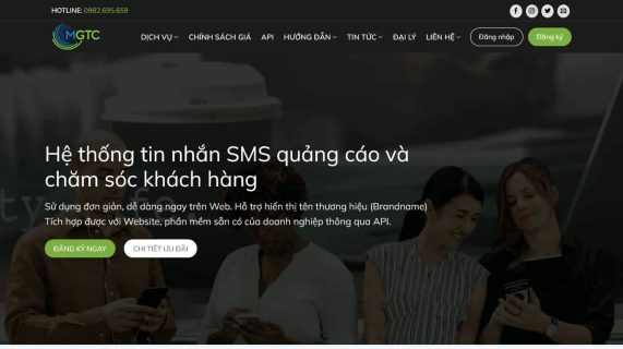 마케팅 웹사이트 디자인 - SMS 서비스용 워드프레스 테마