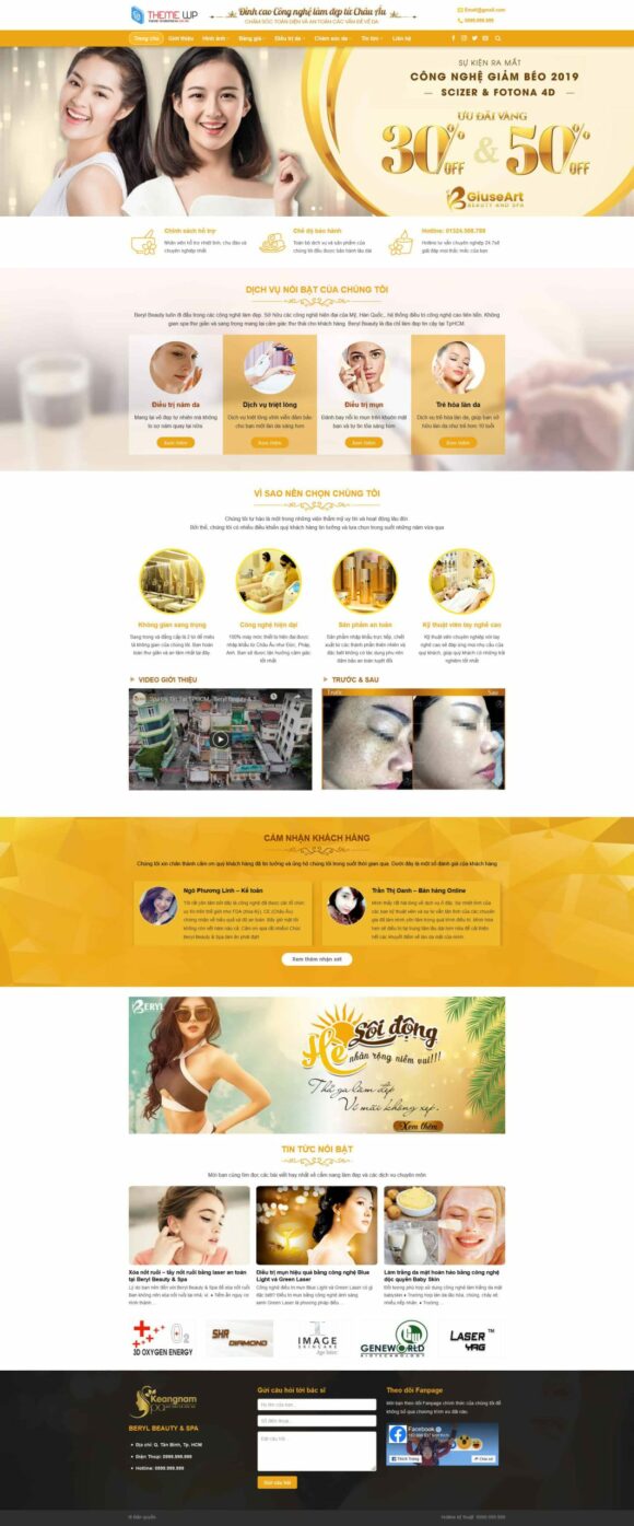 Thiết kế Website - Theme Wordpress Doanh Nghiệp Thẩm Mỹ Spa