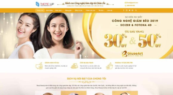 Thiết kế Website - Theme Wordpress Doanh Nghiệp Thẩm Mỹ Spa