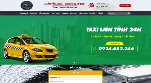 Thiết kế Website Cho Thuê Xe. Theme Wordpress Taxi 4