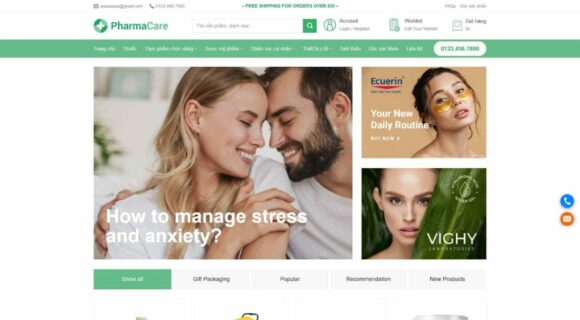 Thiết kế Website Y Tế. Theme Wordpress Quầy Dược Phẩm