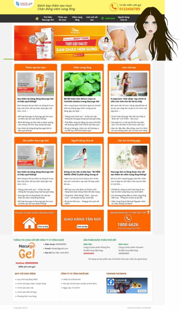 Thiết kế Website Bán Thực Phẩm Chức Năng. Theme Wordpress Thực Phẩm Chức Năng 20 Danh Mục Bán Hàng, Doanh Nghiệp, Mỹ Phẩm.