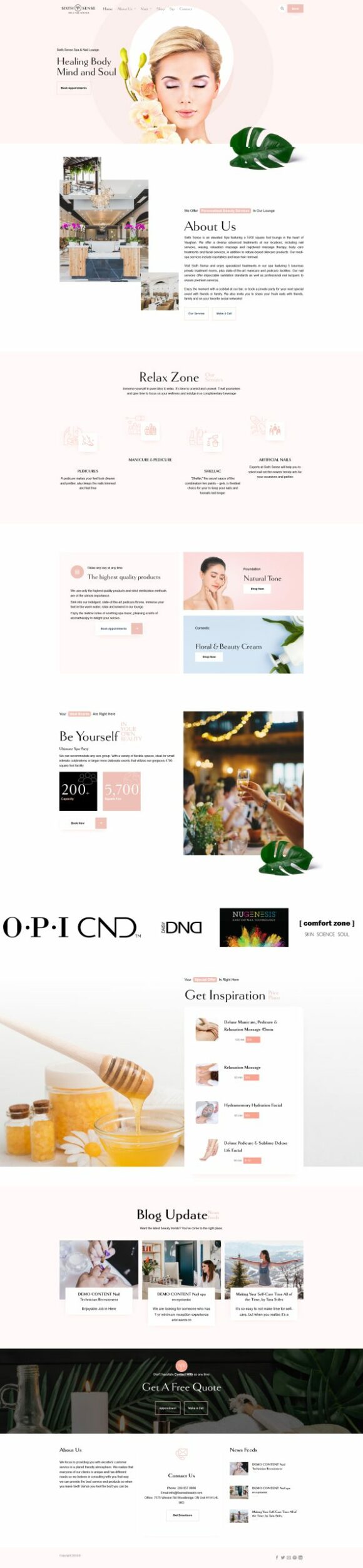 Thiết kế Website - Theme Wordpress Tiệm Nail đẹp danh mục Premium