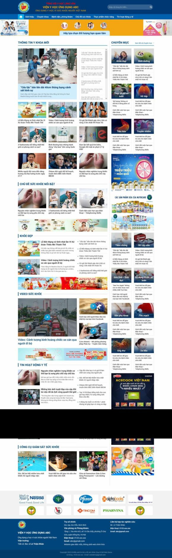 Thiết kế Website - Theme Wordpress Tin Tức Y Tế, Sức Khỏe