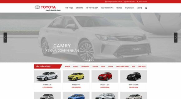 Thiết kế Website Bán Ô Tô. Theme Wordpress Bán Hàng Bán Ô Tô Toyota 2